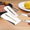 1pc Stainless Steel Steak Clamps; Kitchen Barbecue Food Flipping Spatula Tongs Clip For Burgers BBQ Pizza Pies Fish; Kitchen Bread Tongs